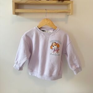 Zara Paw Patrol 12-18M Lavender Sweatshirt